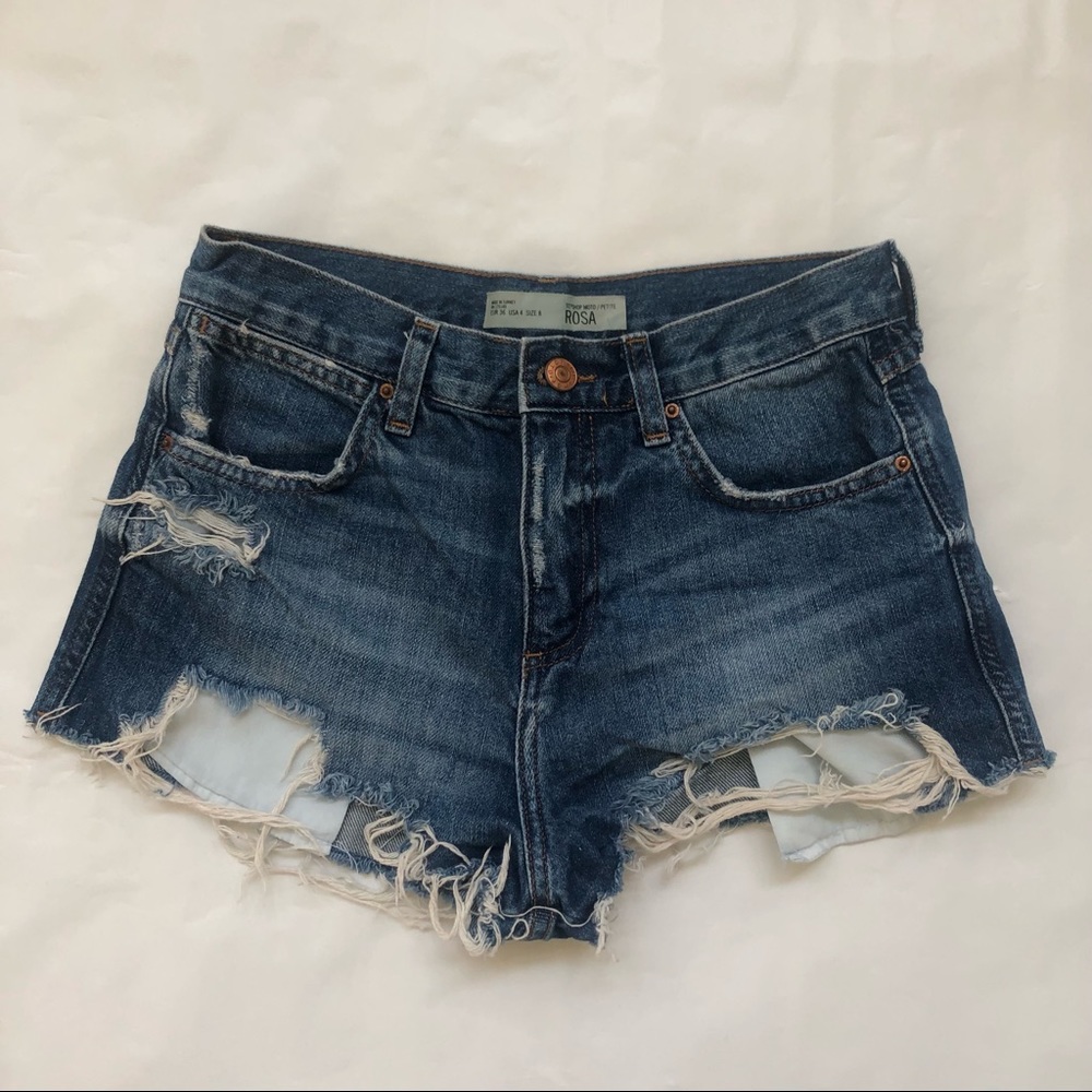 TOPSHOP High Waisted Jean Shorts